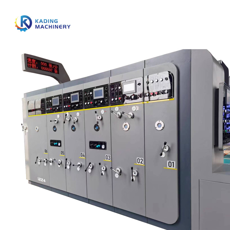 เครื่องพิมพ์กล่องอัตโนมัติสำหรับกระดาษลูกฟูกและการควบคุม PLC