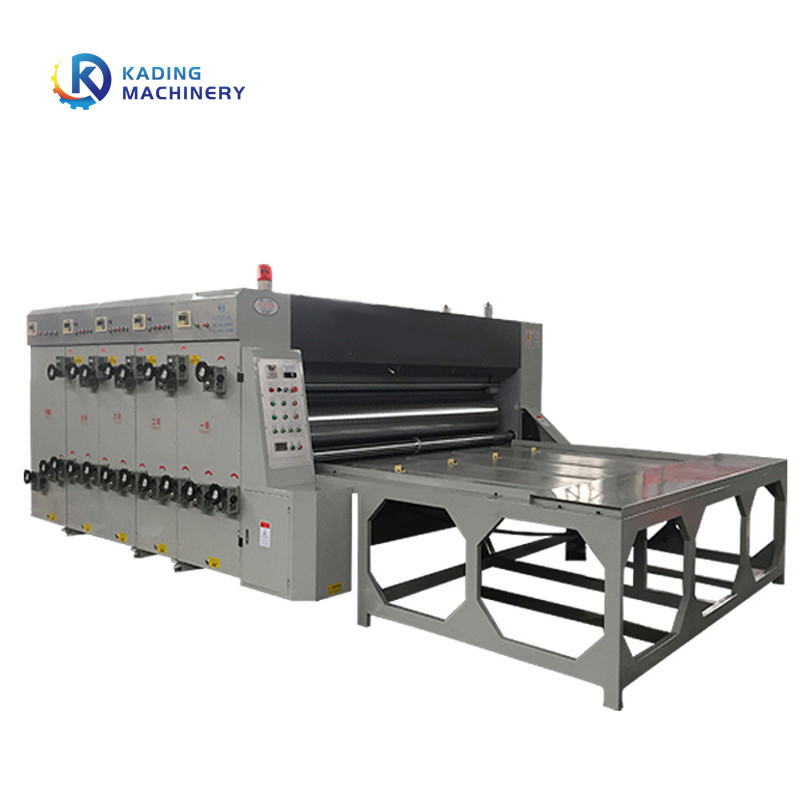 เครื่องพิมพ์กล่องให้อาหารโซ่พร้อมการพิมพ์ Slotting Die Cut สำหรับกล่องลูกฟูก