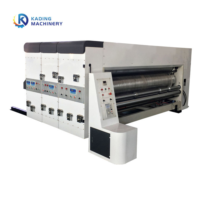 เครื่องพิมพ์กล่องกระดาษลูกฟูกให้อาหารอัตโนมัติ Slotter Die Cutter พร้อม Stacker แบบสั่นสะเทือน