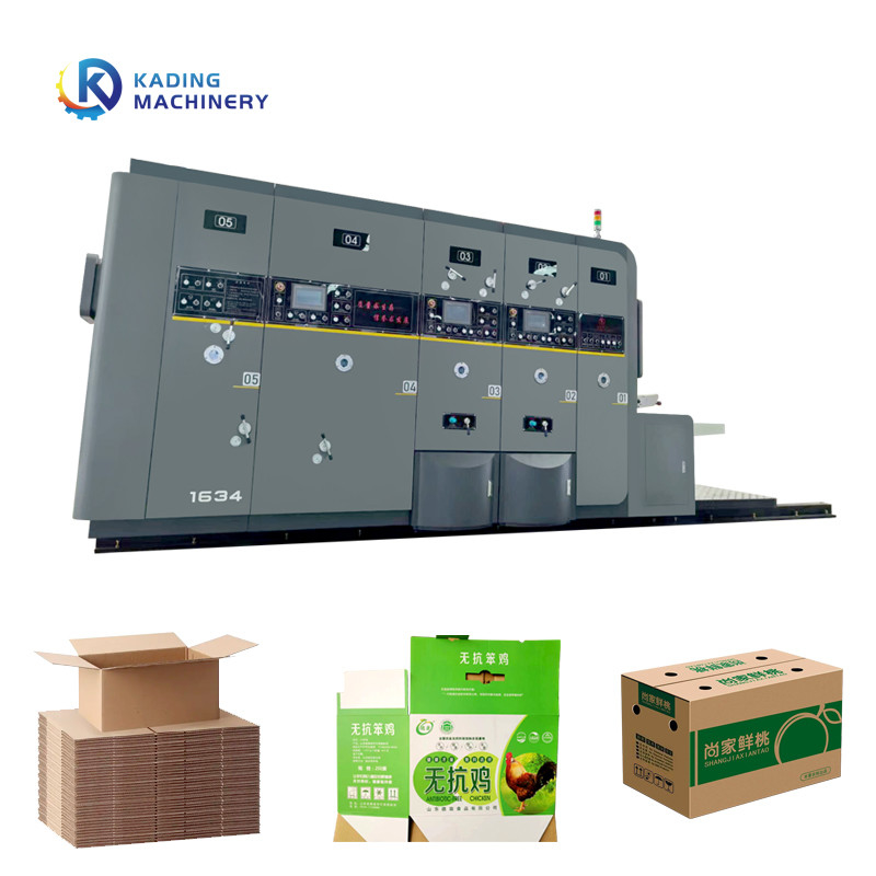 เครื่องพิมพ์กระดาษโอนแอกระบายความร้อนกล่อง corrugated ของอัตโนมัติ servo มอเตอร์อาหาร